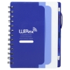 5'' x 7'' Recycled Dual Pocket Spiral Notebook w Pen - Purple