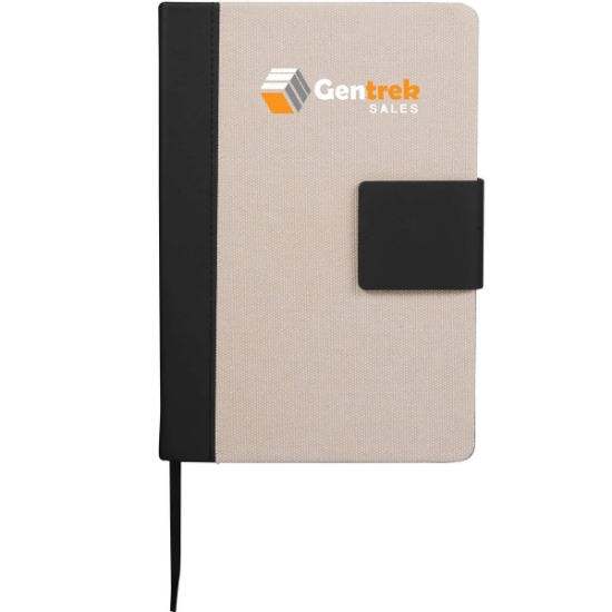5.5'' x 8.5'' FSC® Recycled Canvas Bound Notebook - Beige