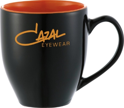 Zapata 15oz Ceramic Mug Electric - Black w_Orange Lining