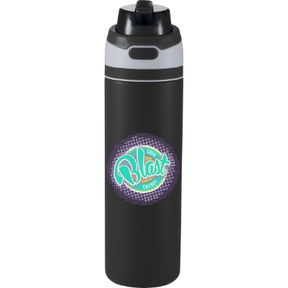 Elvin 28oz Recycled Stainless Flip Straw Bottle - Black