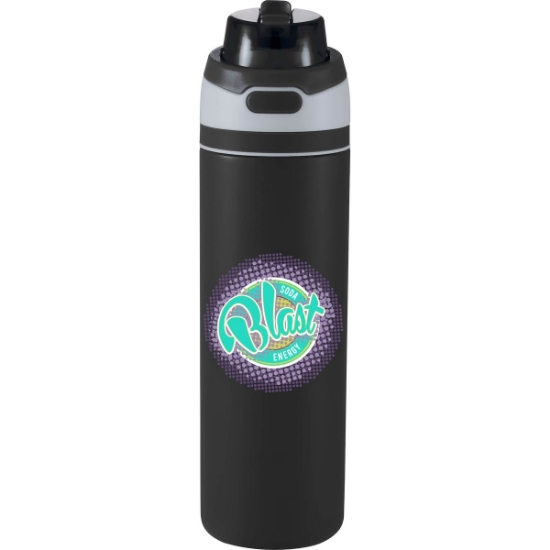 Elvin 28oz Recycled Stainless Flip Straw Bottle - Black