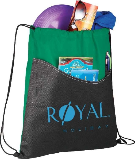 Rivers Non-Woven Drawstring Bag - Green