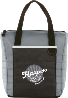 Quilted 12-Can Lunch Cooler - Gray