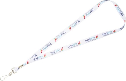 Full Color 3/4'' Premium Lanyard w/ Hook - White
