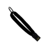 1/2" Cotton Wrist Retainer with Slider & Metal Split-Ring - Black