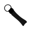 Neoprene Lip Balm Sleeve Pocket with Sewn Split-Ring - Black