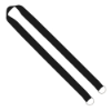 IMPORT Rush 1" Polyester 2-Ended Lanyard with Dual Sewn Silver Metal Split-Ring - Black