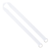 IMPORT Rush 1" Polyester 2-Ended Lanyard with Dual Sewn Silver Metal Split-Ring - White