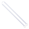 IMPORT Rush 1/2" Polyester 2-Ended Lanyard with Dual Sewn Silver Metal Split-Ring - White
