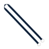 IMPORT Rush 5/8" Polyester 2-Ended Lanyard with Dual Sewn Silver Metal Split-Ring - Navy