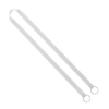 IMPORT Rush 5/8" Polyester 2-Ended Lanyard with Dual Sewn Silver Metal Split-Ring - White