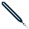 1" Cotton Lanyard with Metal Crimp & Metal Swivel Snap Hook - Navy