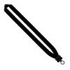 1" Cotton Lanyard with Plastic Clamshell & O-Ring - Black