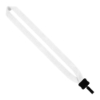 1" Cotton Lanyard with Plastic Clamshell & Bulldog Clip - White