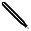 1" Cotton Lanyard with Plastic Clamshell & Swivel Snap Hook - Black