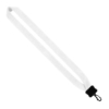1" Cotton Lanyard with Plastic Clamshell & Swivel Snap Hook - White