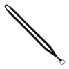 1/2" Cotton Lanyard with Metal Crimp & Split-Ring - Black