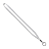 1/2" Cotton Lanyard with Metal Crimp & Split-Ring - White