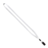 1/2" Cotton Lanyard with Metal Crimp & Bulldog Clip - White