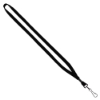 1/2" Cotton Lanyard with Metal Crimp & Swivel Snap Hook - Black