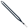 1/2" Cotton Lanyard with Metal Crimp & Swivel Snap Hook - Navy