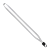 1/2" Cotton Lanyard with Plastic Clamshell & O-Ring - White