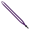 1/2" Cotton Lanyard with Plastic Clamshell & Bulldog Clip - Purple