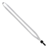1/2" Cotton Lanyard with Plastic Clamshell & Bulldog Clip - White