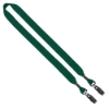 3/4" Cotton Double Bulldog Clip Lanyard - Forest Green