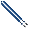 3/4" Cotton Double Bulldog Clip Lanyard - Royal Blue