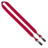3/4" Cotton Double Bulldog Clip Lanyard - Red