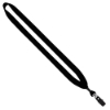 3/4" Cotton Lanyard with Metal Crimp & Bulldog Clip - Black