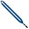 3/4" Cotton Lanyard with Metal Crimp & Bulldog Clip - Electric Blue