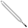 3/4" Cotton Lanyard with Metal Crimp & Bulldog Clip - White