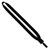 3/4" Cotton Lanyard with Plastic Clamshell & Bulldog Clip - Black