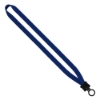 1/2" Smooth Nylon Lanyard with Plastic Clamshell & O-Ring - Navy