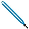 1/2" Smooth Nylon Lanyard with Plastic Clamshell & Bulldog Clip - Electric Blue