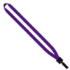 1/2" Smooth Nylon Lanyard with Plastic Clamshell & Bulldog Clip - Dark Purple