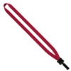 1/2" Smooth Nylon Lanyard with Plastic Clamshell & Bulldog Clip - Red