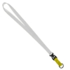 3/4" Multi color (Top and bottom) Nylon Lanyard with Plastic Slide Buckle R - White