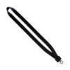 3/4" Smooth Nylon Lanyard with Plastic Clamshell & O-Ring - Black