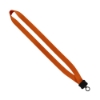 3/4" Smooth Nylon Lanyard with Plastic Clamshell & O-Ring - Orange