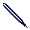 3/4" Smooth Nylon Lanyard with Plastic Clamshell & Bulldog Clip - Navy