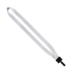 3/4" Smooth Nylon Lanyard with Plastic Clamshell & Bulldog Clip - White
