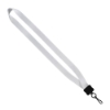 3/4" Smooth Nylon Lanyard with Plastic Clamshell, O-Ring & Metal Swivel Sna - White