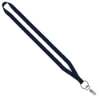 1/2" Polyester Lanyard with Sewn Metal Bulldog Clip - Navy