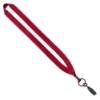 3/4" Polyester Lanyard with Metal Crimp & Bulldog Clip - Red