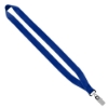 3/4" Economy Polyester Lanyard with Sewn Silver Tone Metal Bulldog Clip - Royal Blue