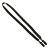 5/8" Double-Ended Polyester Shoelace Lanyard with Metal Crimp and Metal Bulldog Clip - Black