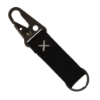 Busker Leather Keychain with Antique Nickel Carabiner - Black